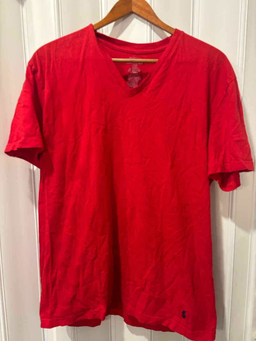 Polo by Ralph Lauren Red V-Neck Short Sleeve Tee Size Large